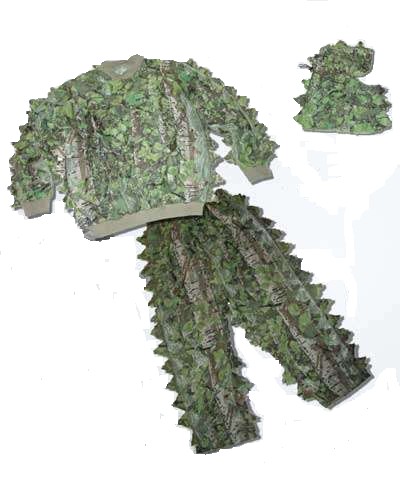 Maskovací letný set nohavice + sveter + kapucňa Camo