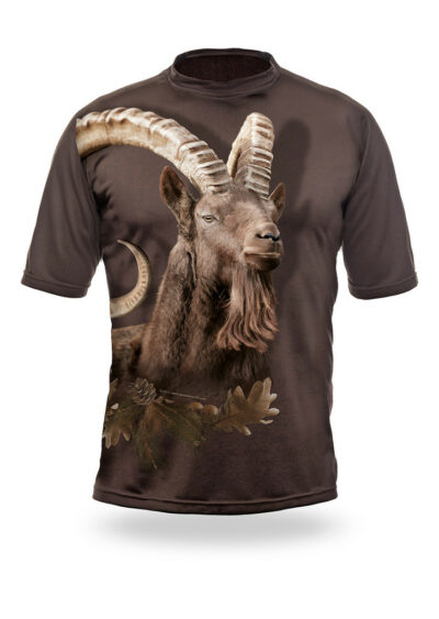 Pánske hnedé tričko, krátky rukáv Gamewear Ibex "Kozorožec"