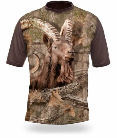 Pánske 3D tričko kamufláž, krátky rukáv Gamewear Ibex "Kozorožec"