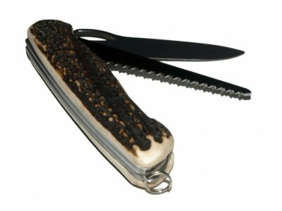 Poľovnícky zatvárací nôž z parohu WENGER (nôž+pílka)